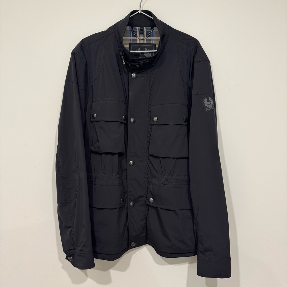 Belstaff Mens Full Zip Field Jacket Size 56 Nylon Black